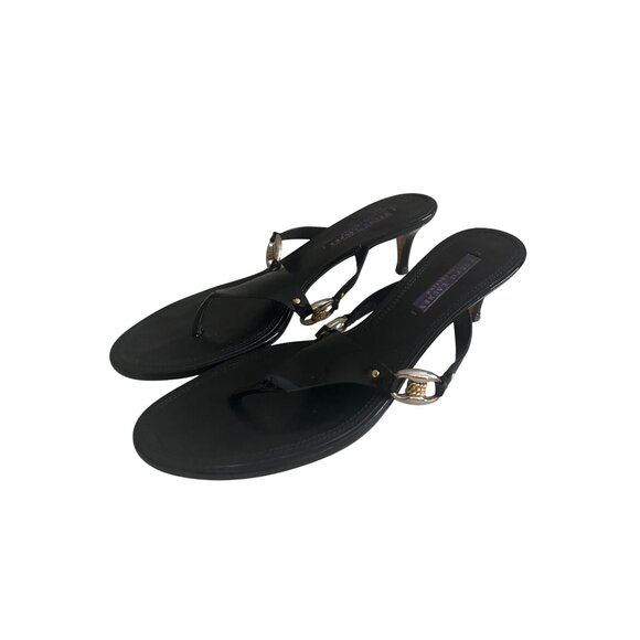 RALPH LAUREN Purple Label Black Kitten Heels Size 8.5 - Picture 3 of 10